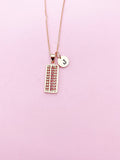 Rose Gold Abacus Necklace, Abacus Charm, N5634