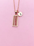 Rose Gold Abacus Necklace, Abacus Charm, N5634