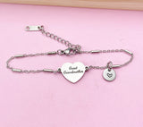 Great Grandmother Bracelet, Personalized Initial Stainless Steel Charm