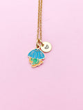 Gold Jellyfish Necklace, AN5633