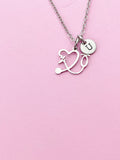 Stethoscope Heart Heartbeat Necklace, Doctor Nurse Medical School Graduation Gift, N5636