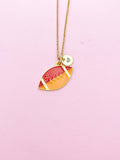 Gold Rugby Football Charm Necklace, N5638