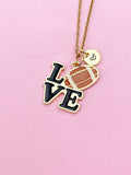 Gold Love Football Charm Necklace, N5639