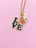 Gold Love Football Charm Necklace, N5639