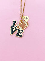 Gold Love Football Charm Necklace, N5639