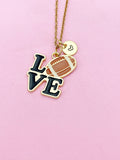 Gold Love Football Charm Necklace, N5639