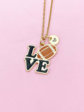 Gold Love Football Charm Necklace, N5639