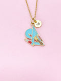 Gold Ruler Protractor Charm Necklace, Bracelet or Keychain Option, N5649
