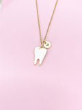Gold Molar Teeth Tooth Charm Necklace, Bracelet or Keychain Option, N5650