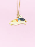 Gold Graduate Cap Book Pen Pencil Flower Charm Necklace, Bracelet or Keychain Option, N5653