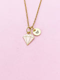 Gold Pink Diamond Charm Necklace, Bracelet or Keychain Option, N5658