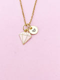 Gold Pink Diamond Charm Necklace, Bracelet or Keychain Option, N5658