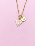 Gold Pink Diamond Charm Necklace, Bracelet or Keychain Option, N5658