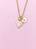 Gold Pink Diamond Charm Necklace, Bracelet or Keychain Option, N5658