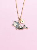 Gold Skeleton Whale Charm Necklace, Bracelet or Keychain Option, N5660