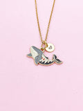 Gold Skeleton Whale Charm Necklace, Bracelet or Keychain Option, N5660