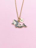 Gold Skeleton Whale Charm Necklace, Bracelet or Keychain Option, N5660