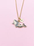 Gold Skeleton Whale Charm Necklace, Bracelet or Keychain Option, N5660