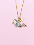 Gold Skeleton Whale Charm Necklace, Bracelet or Keychain Option, N5660