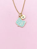 Gold Pale Turquoise Manicure Set Charm Necklace, Bracelet or Keychain Option, N5661