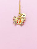 Gold Butterfly Charm Necklace, Bracelet or Keychain Option, N5662