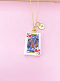 Gold King of Heart Play Card Charm Necklace, Bracelet or Keychain Option, N5669