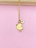 Gold Cute Yellow Chicken Charm Necklace, N5671