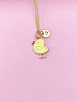 Gold Cute Yellow Chicken Charm Necklace, N5671