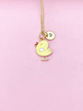 Gold Cute Yellow Chicken Charm Necklace, N5671