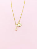 Music Necklace, Gold Music Melody Charm, Music Gifts, Dainty Delicate Minimal Gift, AN5465