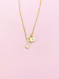 Music Necklace, Gold Music Melody Charm, Music Gifts, Dainty Delicate Minimal Gift, AN5465