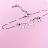 Silver Eyeglasses Charm Bracelet, AN1413