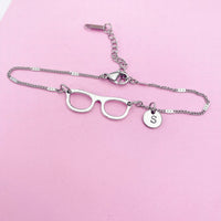 Silver Eyeglasses Charm Bracelet, AN1413
