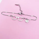 Silver Eyeglasses Charm Bracelet, AN1413