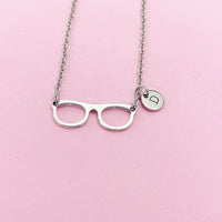 Eyeglasses Necklace, Reading Glasses Charm, Bookworm Gift, Eye Care Gift, Optometry Gift, Eye Doctor Gift, Optometrist Gift, N1413F