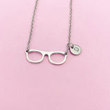 Eyeglasses Necklace, Reading Glasses Charm, Bookworm Gift, Eye Care Gift, Optometry Gift, Eye Doctor Gift, Optometrist Gift, N1413F