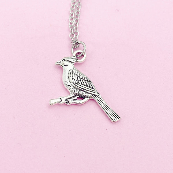 Silver Cardinal Charm Necklace, FN1022