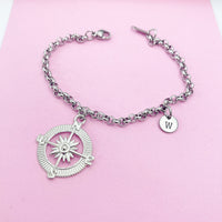 Silver Compass Bracelet, N1123D