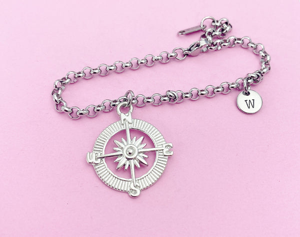 Silver Compass Bracelet, N1123D