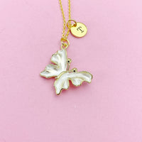 Butterfly Necklace, Gold Beautiful White Butterfly Necklace, Mom Gift, Birthday Gift, N5174A