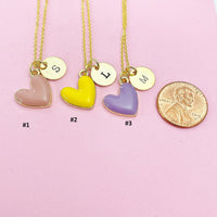 Gold Heart Charm Necklace, Girlfriends Gift, AN4316