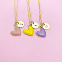 Gold Heart Charm Necklace, Girlfriends Gift, AN4316