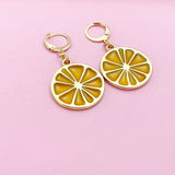 Gold Lemon Slice Earrings, Lemon Earrings, N3200