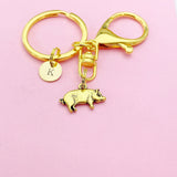 Gold or Silver Pig Charm Keychain, AN1121