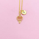 Gold Hot Air Ballon Necklace, Birthday Gift, Silver Option, AN2341