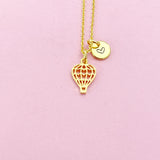Gold Hot Air Ballon Necklace, Birthday Gift, AN2341