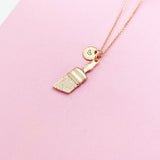 Brush Charm Necklace in Silver Gold Rose Gold in Option, Artist Gifts, Handyman Wife Gifts, Paint Brush, N1507F