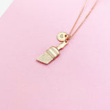 Brush Charm Necklace in Silver Gold Rose Gold in Option, Artist Gifts, Handyman Wife Gifts, Paint Brush, N1507F