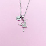 Ballet Girl Dance Necklace in Silver Gold Rose Gold Option, Personalized Gift, N1447