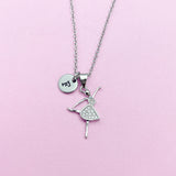 Ballet Girl Dance Necklace in Silver Gold Rose Gold Option, Personalized Gift, N1447